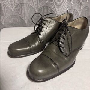 Prada Olive Green Leather vintage Oxfords